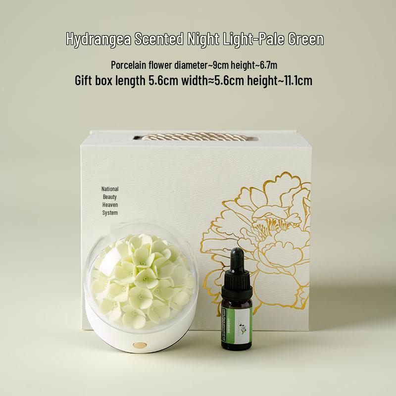 Porcelain Peony Eternal Flower Night Light Ornament with Aromatherapy