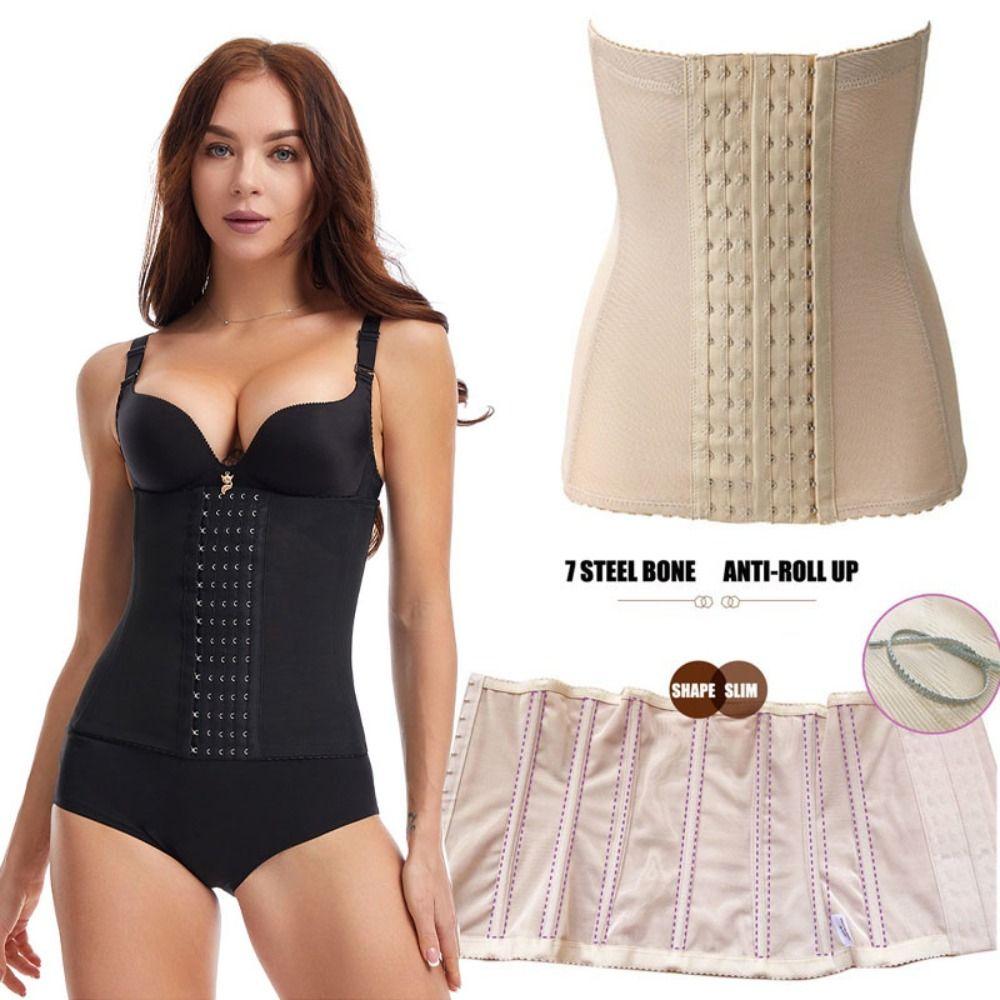 

Anti-Roll Up Tummy Control Shapewear 15 Row Buckles Girdle Body Shaper Female S чорний