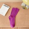 Dámské ponožky ze 100% čisté bavlny do půlky lýtek, trendy korejský styl, jednobarevné, dvoujehlové, podzimní/zimní svislý proužek, podkolenky s volným lemem