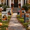 Halloween Garden Flag with Leaf Print for Fall Outdoor Decor