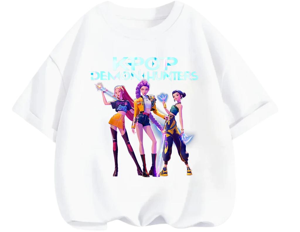 Stylish Urban Street Kpop Print T Shirt Summer Kawaii Casual Everyday Wear Children Round Neck Short Sleeve Top