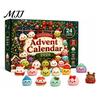 Creative Holiday Game Props Christmas Advent Calendar with Squeeze Toys, Cute Silicone Dumpling Figures, Soft Pinch Toys Stress Relief Sensory Fidget