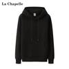 La Chapelle Unisex Solid Color Hooded Pullover Sweatshirt