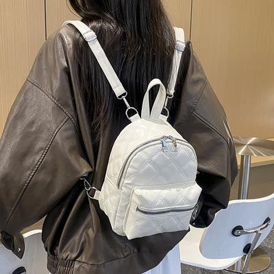 Raute Stickgarn Textur Trend Lässige Mode Neu 225 Textur Einfarbig Rucksack Studententasche für Damen