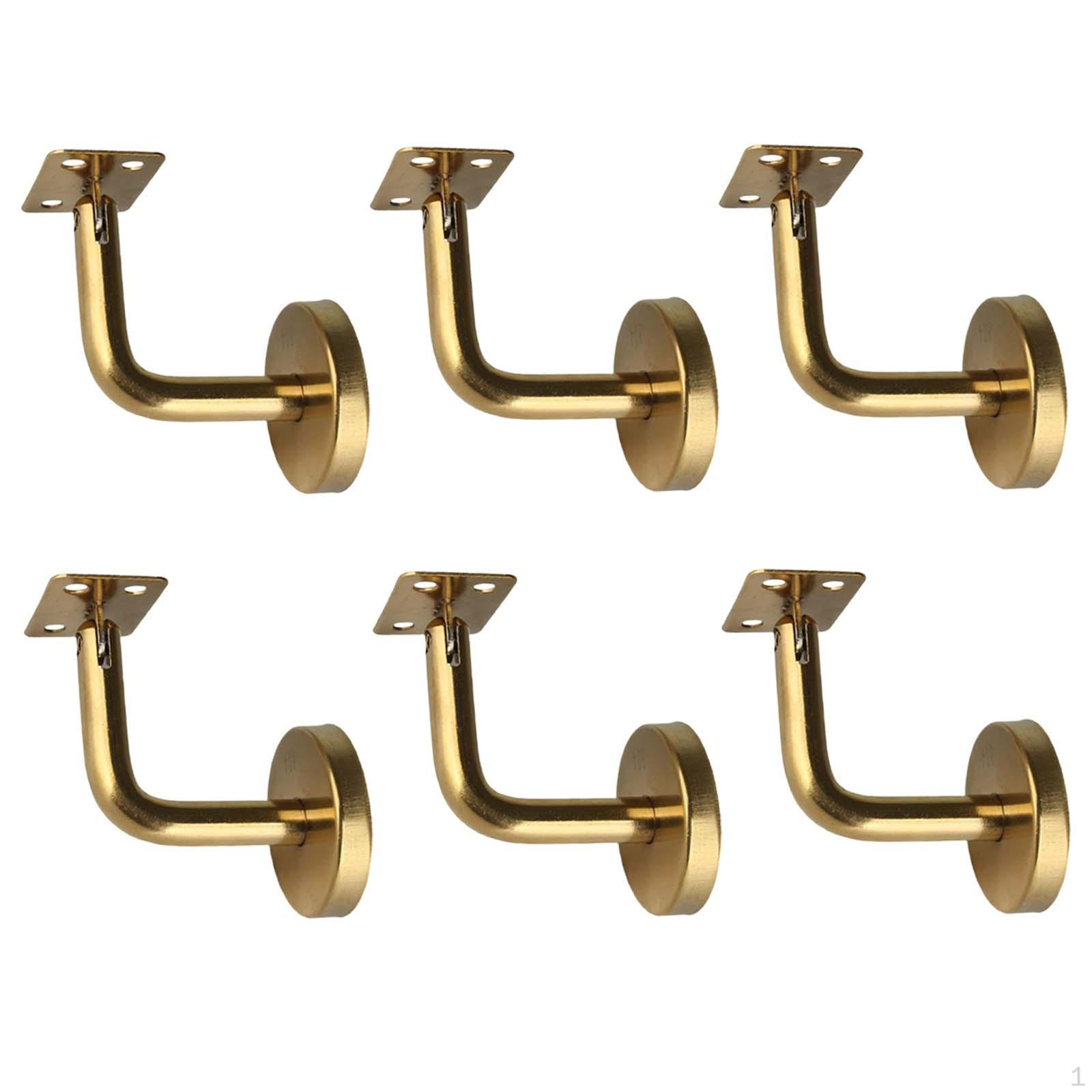 

Кронштейны для поручня лестницы, 6 шт., кронштейн для перил, нержавеющая сталь Flat Support Plate