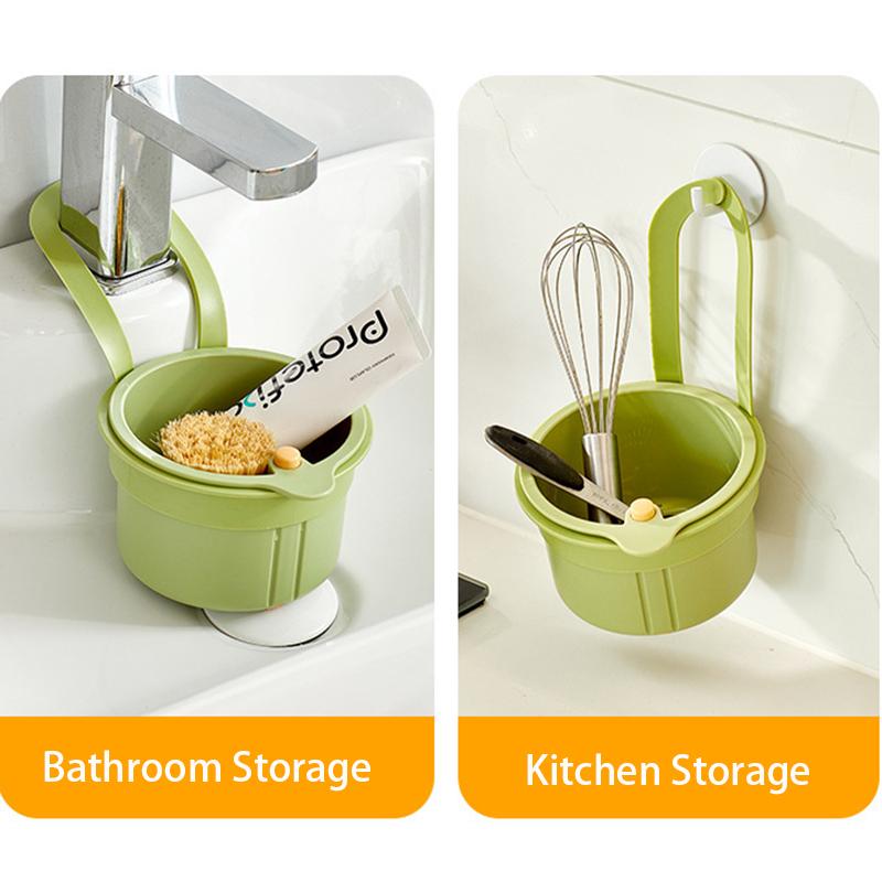 1PCS Kitchen Sink Strainer Basket,Faucet Hanging Strainers with Openable Bottom Cover,Household Multi-Functional Food Colanders