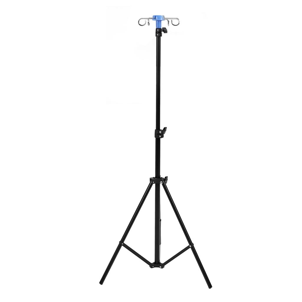 IV Pole Tripod Stand with 4 Hook Multifunctional Metal IV Pole Collapsible Stand IV Drip Bag Floor