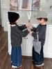 Jiaye Tongpin 2025 Kids' Autumn Solid Color Jeans - Unisex Baby Loose Straight-Leg Wide-Leg Pants