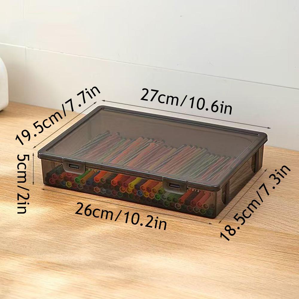 Desktop Storage Case Pencil Storage Box Large Capacity Transparent Stationery Document Organizer Multifunctional Dustproof