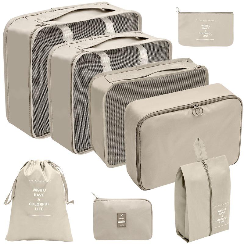 Travel Storage Set: Foldable Toiletry, Makeup, Clothes, Shoes, Digital Accessories, and Drawstring Luggage Bags.