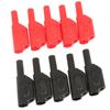 10Pcs 4mm Red Black Safety Fully Insulated Stackable Banana Plug Connectors