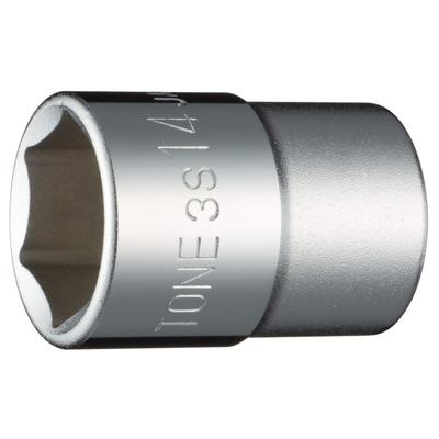 TONE Stecknuss Antriebswinkel Schlüsselweite 14mm (Sechseckig) 3S-14 9,5 mm (3/8 ")