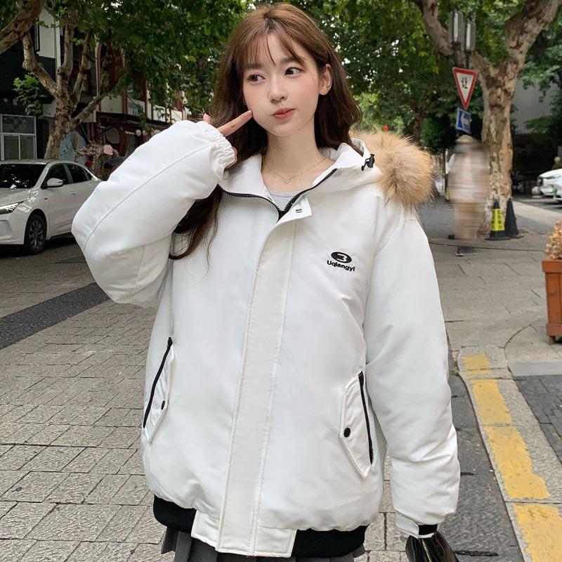 Fur collar tooling Parker cotton clothes women's short winter new loose hooded bread clothes women's coat