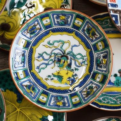 Washa No Kura Plate Stylish Kutani Ware Masterpiece Mini Plate Old Kutani Colored Phoenix Treasure Illustration Small Plate Serving Plate Brand