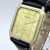 Used [Working New External Belt] RADO Square Gold Dial Men's Women's