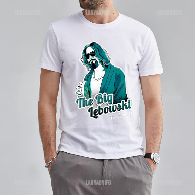 The Dude Abides Man Big Lebowski T-Shirt Short Sleeve O Neck Man Unique Vintage Humor Tees Streetwear Men T Shirts Hip-hop