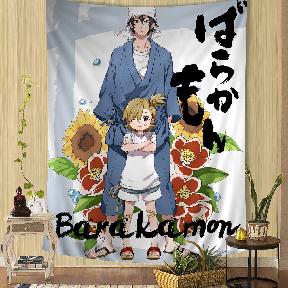 Japanese Anime Barakamon Wall Tapestry Hanging Tarot Hippie Wall Rugs Dorm Wall Hanging Sheets