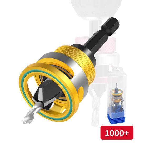 Countersink Drill Bit Set Adjustable Depth Stop Drill Bits Adjustable Hex Wrench Spiral Flute HSS M2 High Speed Steel 4-Edge Drill Bits