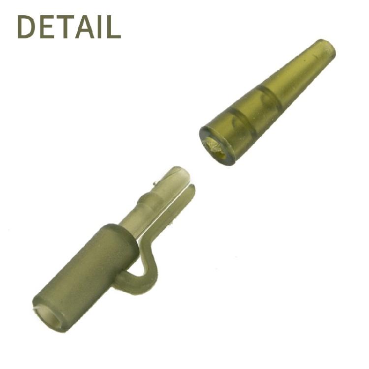 50 Set Fishing Sleeve Clip Tail Rubber Tube Clips Fixing Line Connector Sleeve Fishing Terminals Tackle Leads Clips
