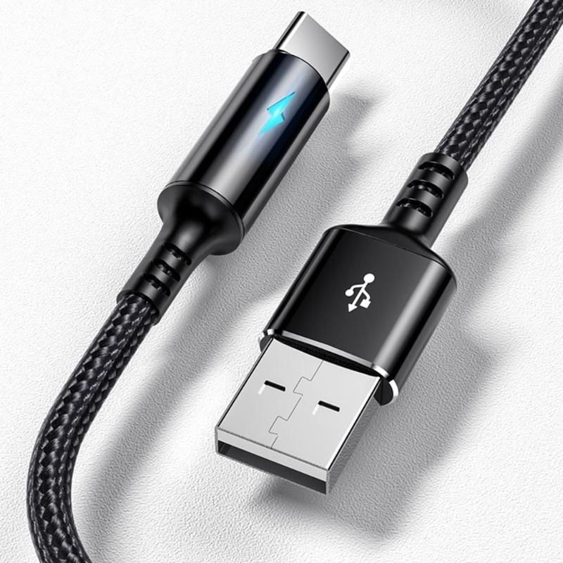 Compact USB C To USB A Charging&Data Cable 2.4A Charger Cord Wire 25cm Short Cord,Nylon and Aluminum Alloy Material