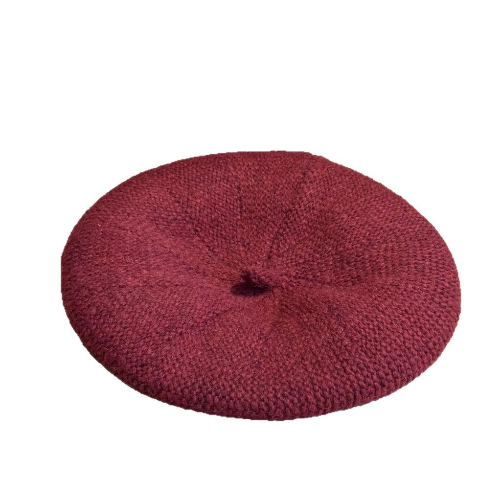 New Autumn and Winter Knitted Beret Women's Casual Literary Painter's Hat Korean Version Versatile Face Showing Little Bud Hat Trend