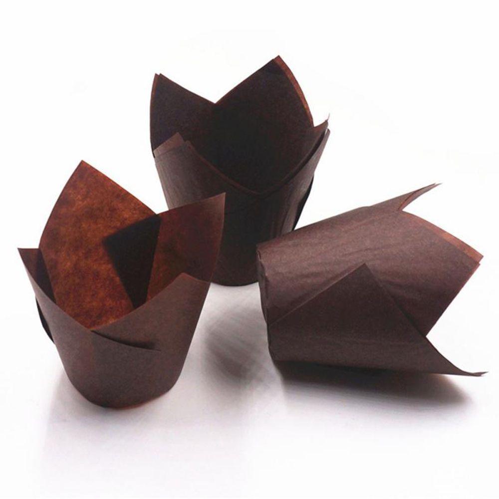 Bakeware Resistance High Temperature Liners Pastry Baking Paper Cups Tulip Shape 50Pcs/Set Cake Cup
