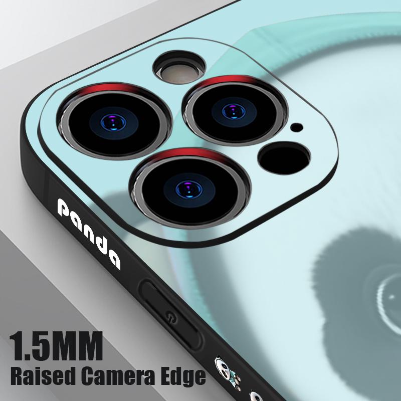 Blauer Mantel Panda Muster Lanyard Hülle Für iPhone 17 Pro Max Weiche Silikonhülle Für iPhone 16 Pro Max Funda iPhone 15 14 13 12 11 16E Air