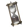 Vintage Glass and Metal Hourglass 15/30 Minutes Sand Timer for Living Room Decoration Engraved Rotating Sand Clock Stand