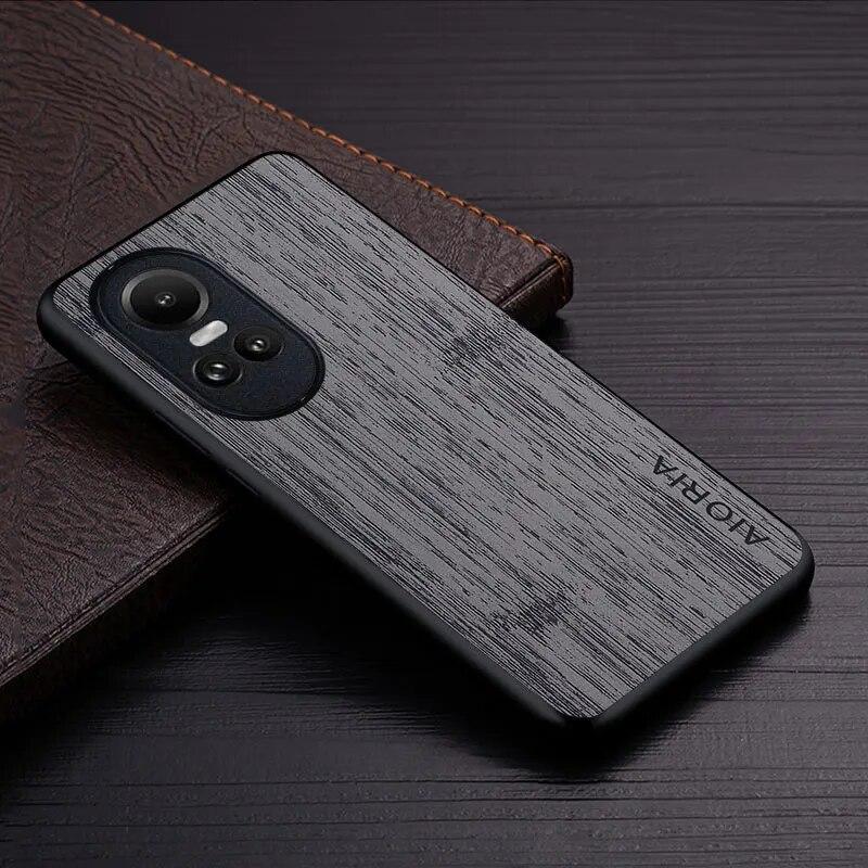 Veske til Oppo Reno 10 Pro Reno10 Pro Plus 5G funda bambus tremønster Luxury Leather phone coque for oppo reno 10 pro case capa
