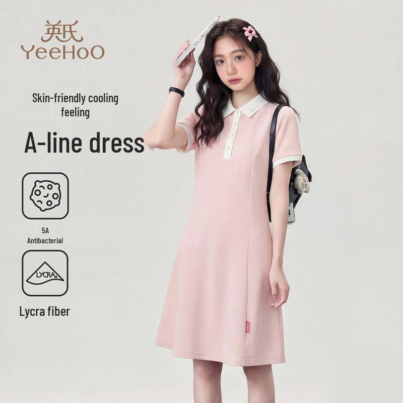 YEEHOO Girls  Academy Style Lapel Polo Summer Dress 140