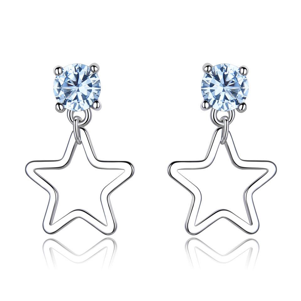 

Gica Gema Jewelry S925 Стерлингового Серебристого Голубого Бриллианта Серьги-гвоздики с пятиконечной звездой для женщин Изящные высококачественные ювелирные изделия в подарок на День святого Валентина 925 Silver синий