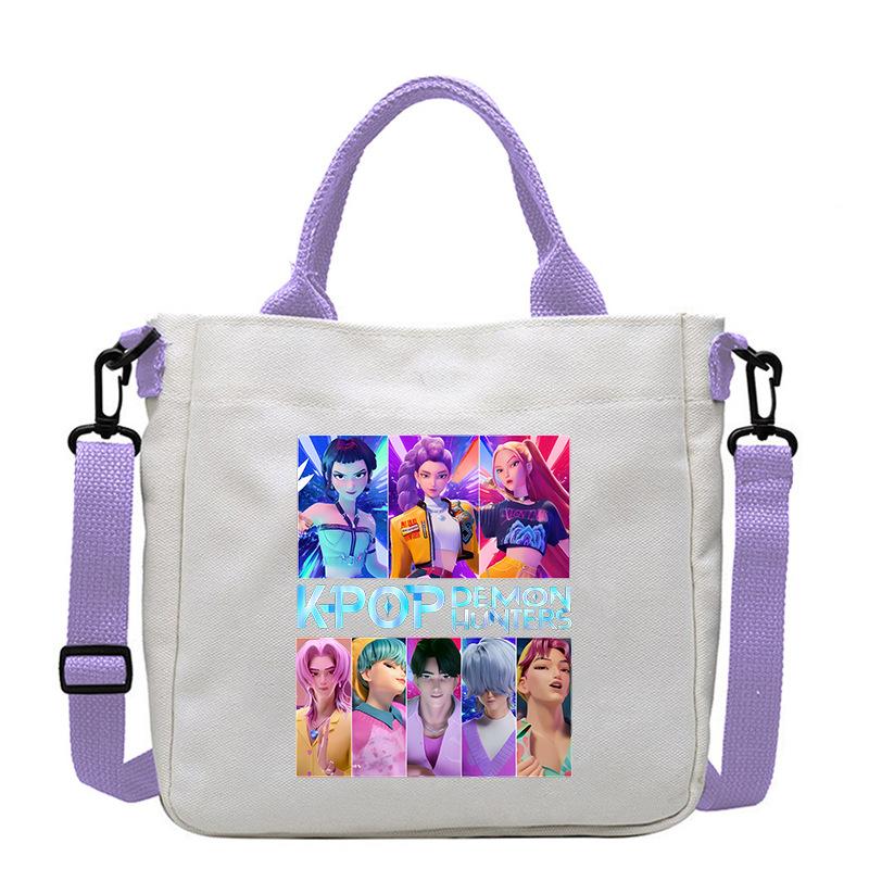 Horký prodej KPOP Dívčí skupina Demon Hunter Tištěná plátěná taška Módní dámská dojížděcí taška přes rameno crossbody