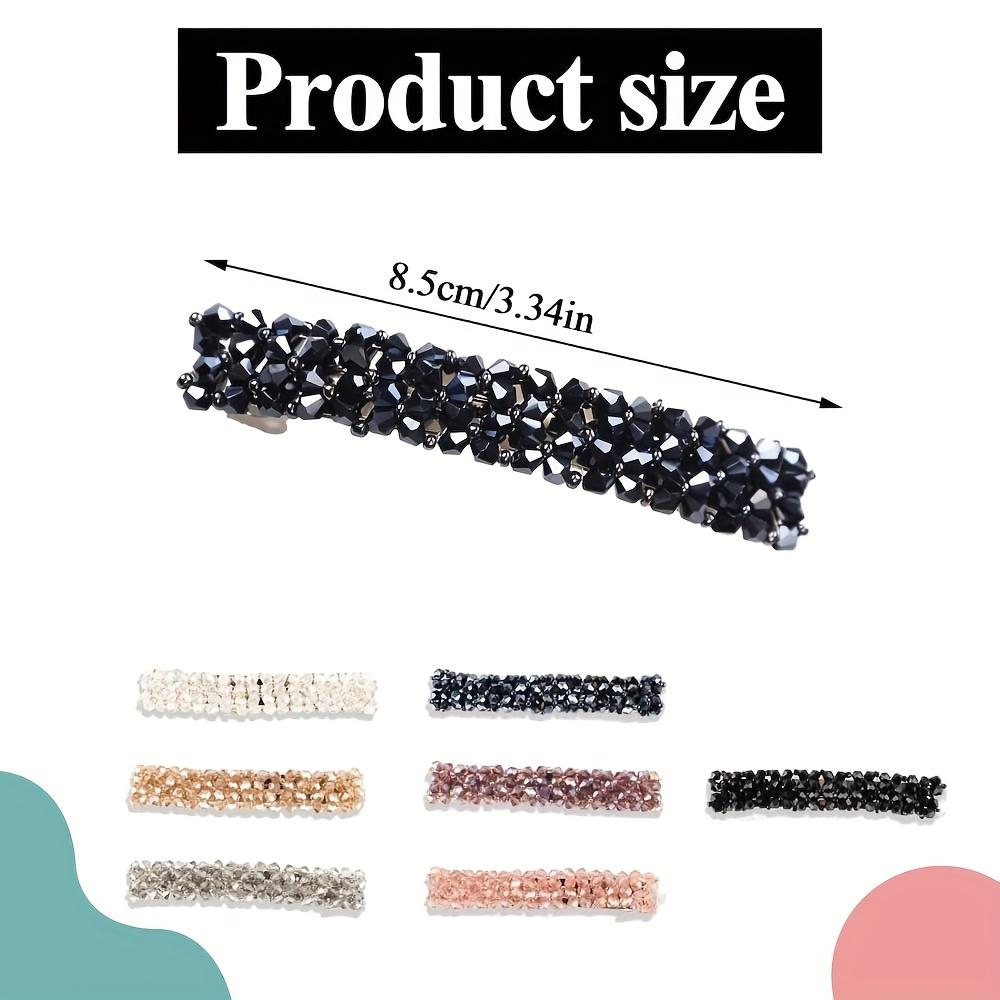 Crystal Rhinestone Hair Slide Clip - Star Shaped Plastic Barrette for Women, Shiny Bling French Hair Clasp for Fine Hair, Elegant Hair Accessory