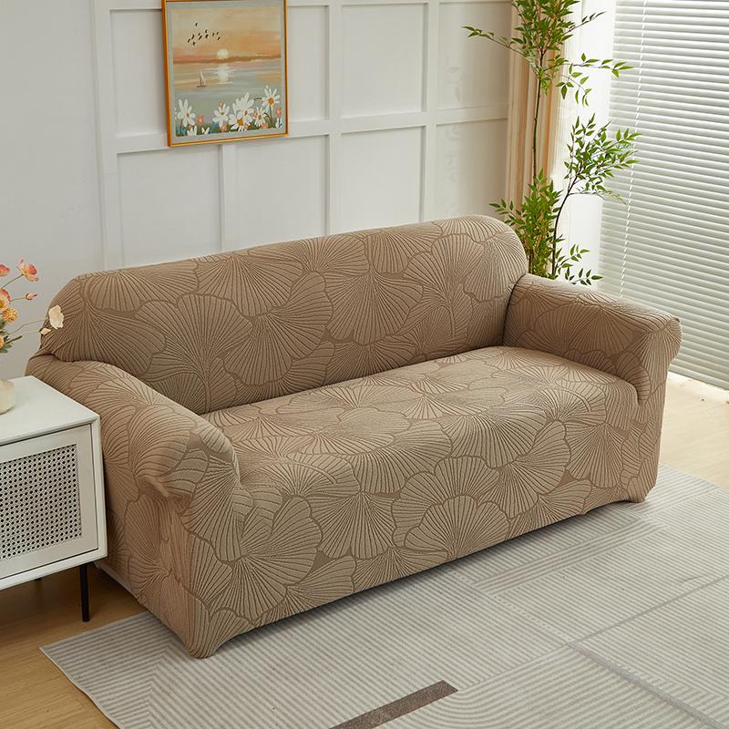 

1 шт. Эластичный жаккардовый чехол на диван из ткани для углового дивана, узор «Крупные листья», полиэстер, регулируемые чехлы на диван 1piece Single seat