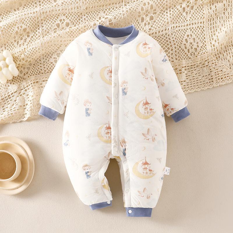 Gesteppter warmer Baumwoll-Neugeborenen-Strampler - Verdickter Winter-Baby-Body