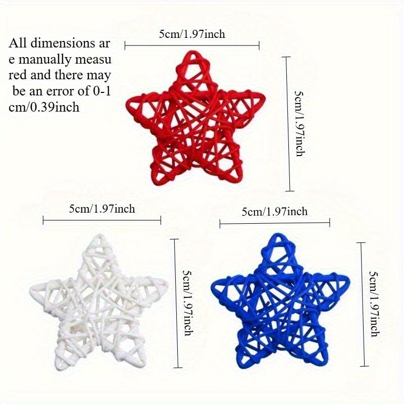 Woven Rattan Star Shaped Hanging Ornaments - Independence Day and Christmas Decoration, Shopping Mall and Home Window Decoration