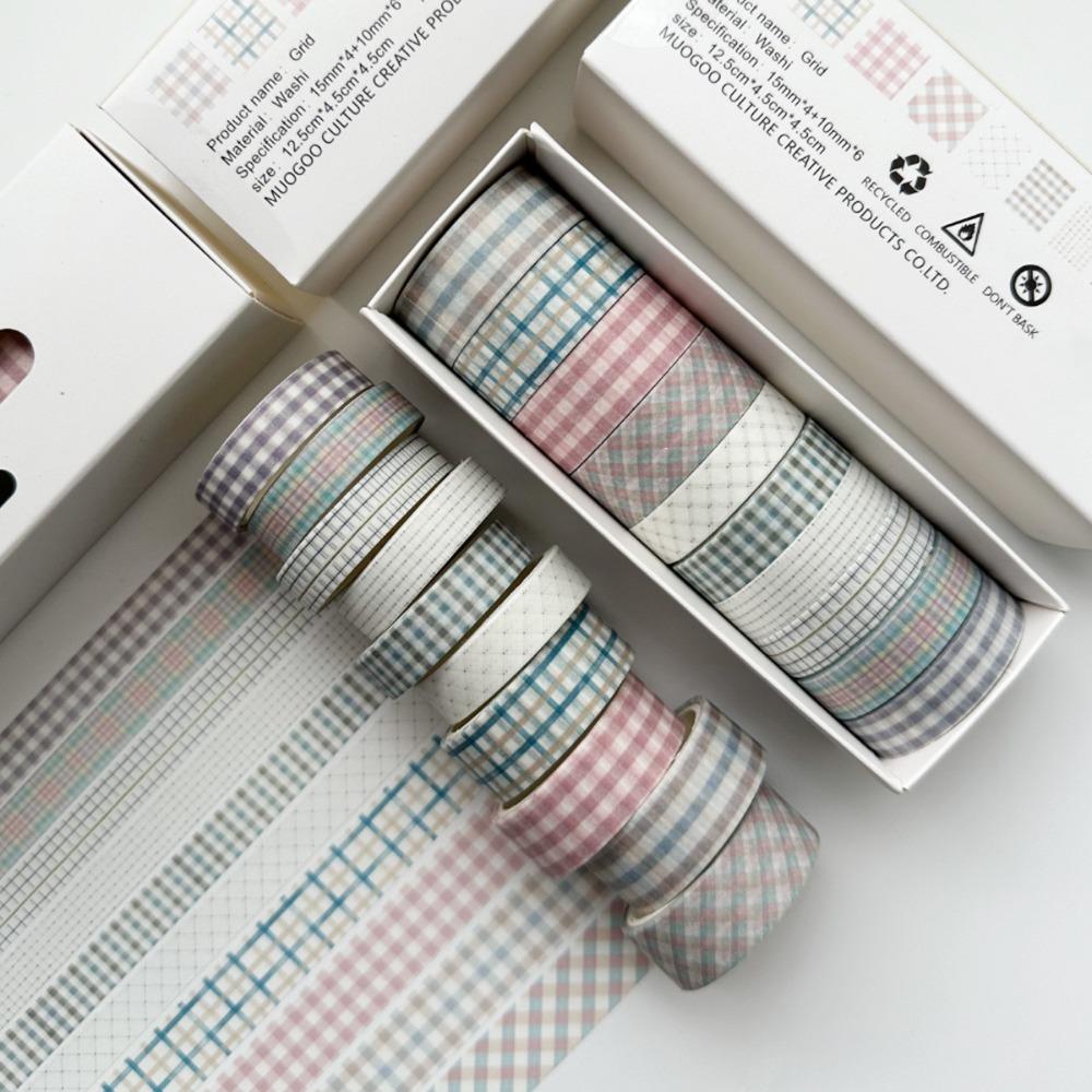 Multi-Pattern DIY Journals Tape Adhesive Deco Art Supplies Vintage Style Washi Tape Set