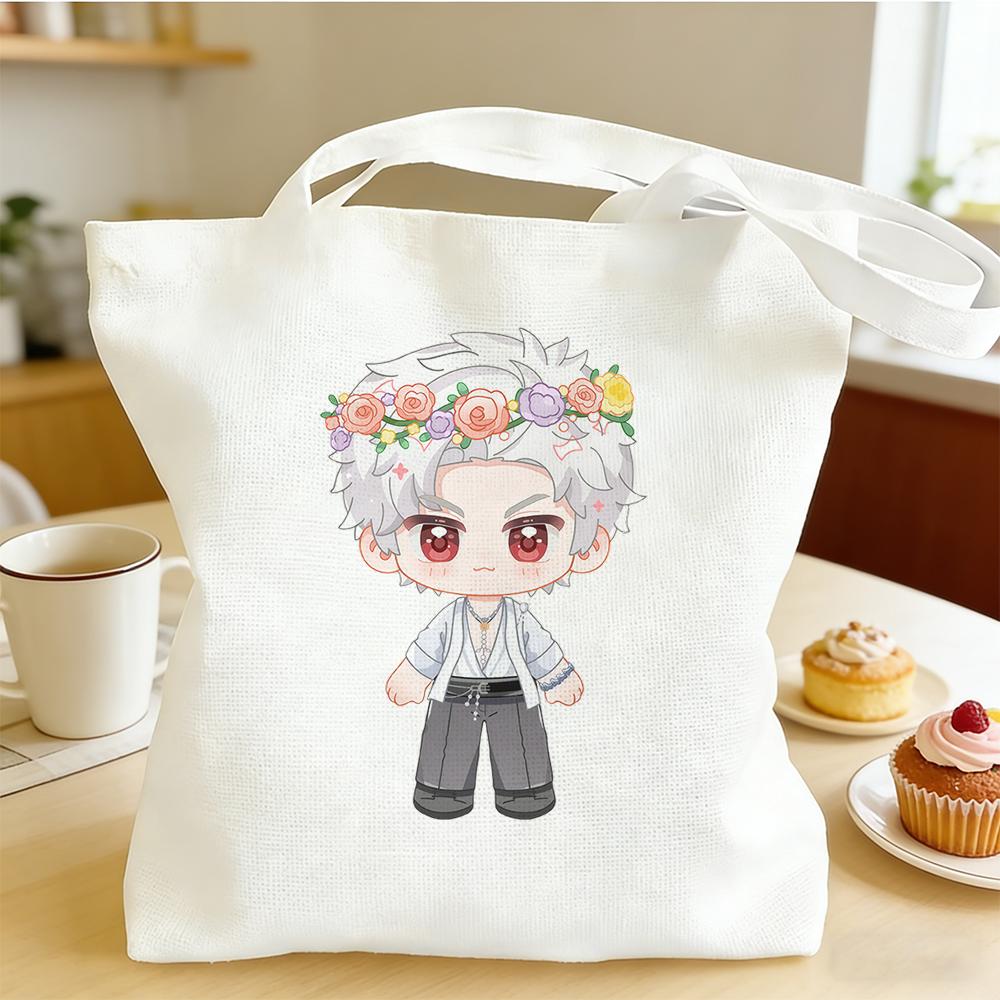 

Love and Deepspace Spring Sylus Floral Print Canvas Bag 30x35/35x40CM Anime Cosplay Qinche Single Shoulder Storage Bag Fans Gift