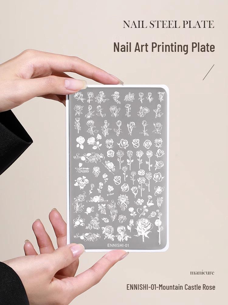 Nail Art Stamping Set: Transparent Silicone Stamper with Butterfly and Christmas Patterns