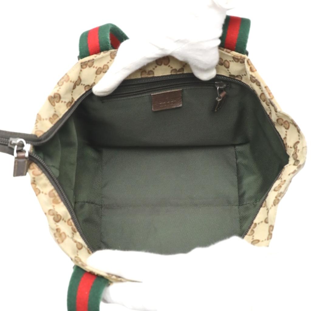 Gucci Sherry Line GG Canvas Handbag Tote Bag Beige Women 131228 Used