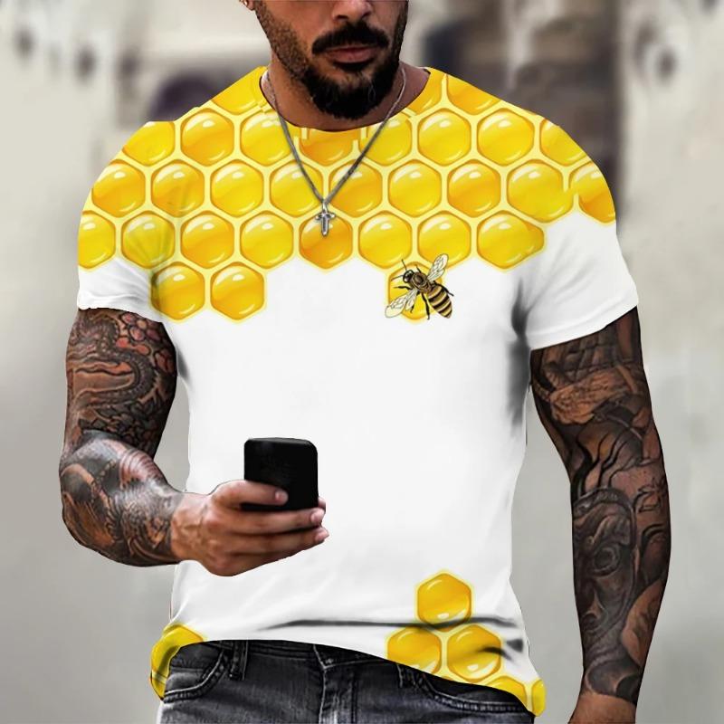 Funny Bee Series Print T Shirts Men's Women Casual O-Neck Short Sleeve T-shirt Oversized Streetwear Tees Tops Kids Clothing