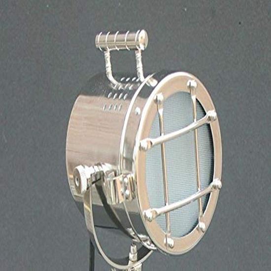 Silver Spot Light with Black Polished Wood Tripod 76 Cm