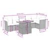 7-teiliges Gartensofa-Set mit Kissen Schwarzes Poly-Rattan