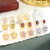 European American Retro Italian Brushed Natural Crystal Stone Earrings S925 Sterling Silver Stud Earrings Women's Jewelry Gift