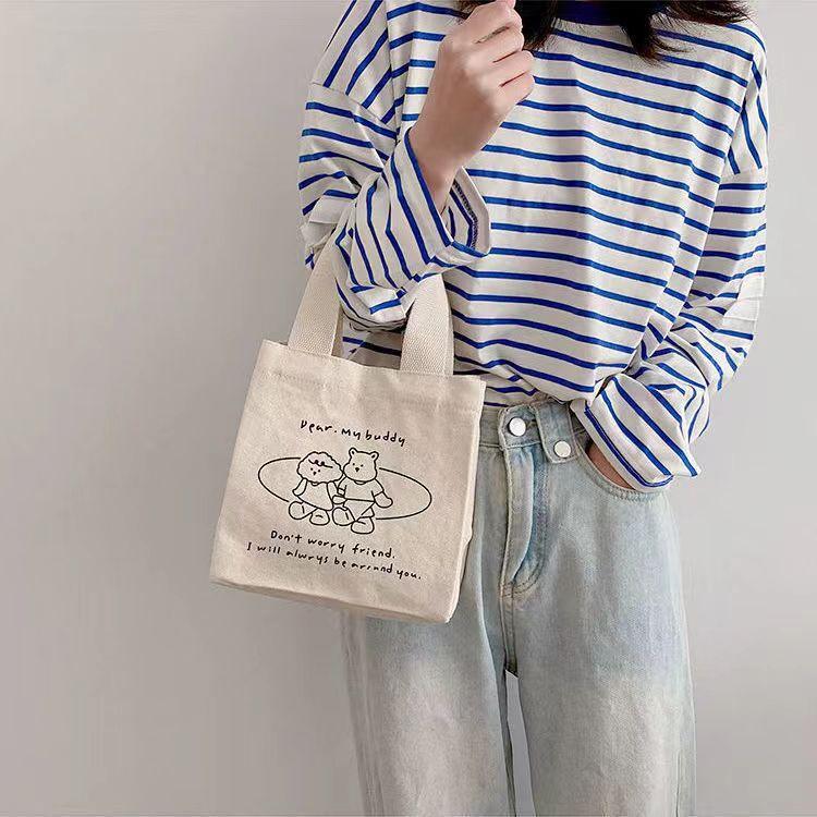 

Small tote bag, office worker handbag, small bag, outgoing women s bento bag