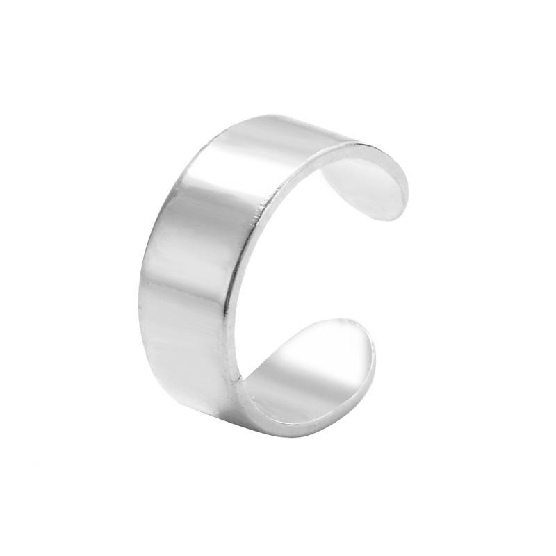 Silver Simple Smooth Ear Cuffs Clip Earrings for Women No Piercing Fake Cartilage Earring Jewelry In Gifts
