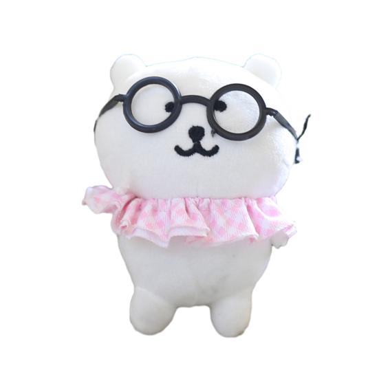 

Кукла-подвеска в очках, думающий медведь, брелок для ключей, аксессуар для школьного ранца, мягкий розовый