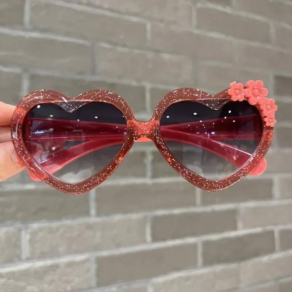 

Peach Heart Kids Sunglasses Fashion Trend Kids Sunglasses Outdoor Sun Protection Cartoon Flower Sunglasses