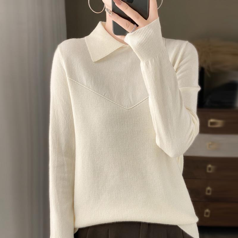 

Autumn Women s Top Doll Collar Knitted Bottom Sweater Women s Sweater Lapel Long Sleeve Top Women s Autumn Bottom Sweater Autumn S