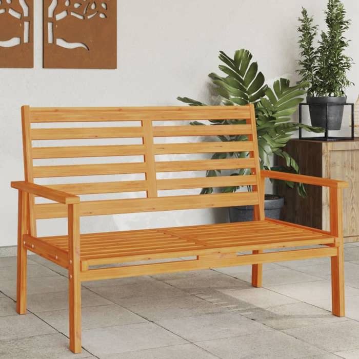 VidaXL Canapé de Jardin, Banc de Terrasse avec Accoudoirs et Dossier, Chaise de Camping, Meuble de Balcon, Moderne, Bois 366377